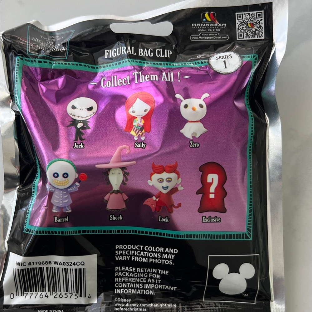 NIB Disney Nightmare Before Christmas Character Bag Clip - Blind Bag - Picture 3 of 3